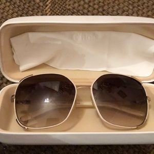 Chloe Sunglasses. White.